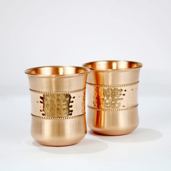 Pure copper cups: Curved Sequence 250ML - set of 4 - Image 2