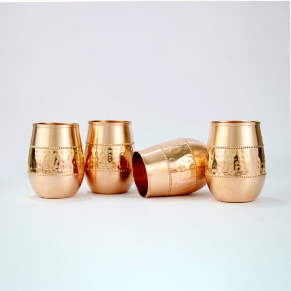 Pure copper cups: Mid Sequence Oval 250ML - set of 4