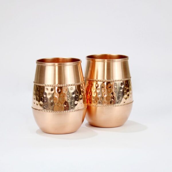 Pure copper cups: Mid Sequence Oval 250ML - set of 4 - Image 2