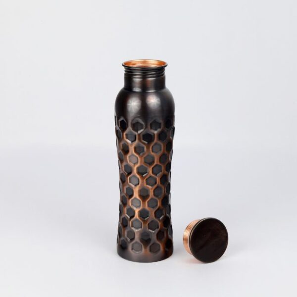 Pure copper water bottle: Antique Curve 1L - Image 2