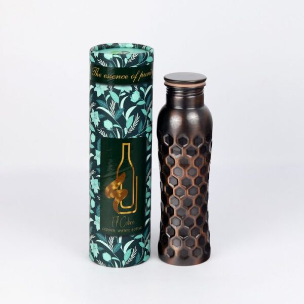 Pure copper water bottle: Antique Curve 1L - Image 4