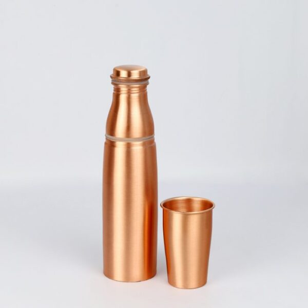 Pure copper water bottle: Elegant 1L with cup - Image 3