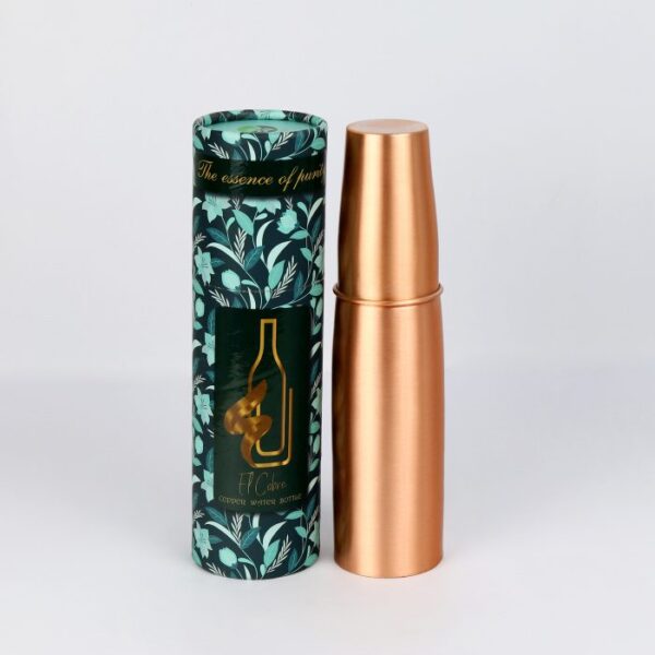 Pure copper water bottle: Elegant 1L with cup - Image 4