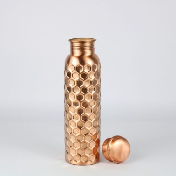 Pure copper water bottle: semi-gloss diamond 1L - Image 2