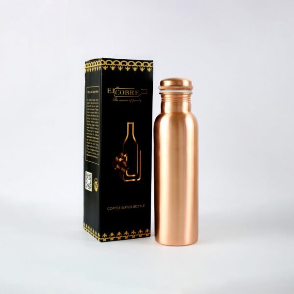 Pure copper water bottle: Plain matt 1L - Image 3