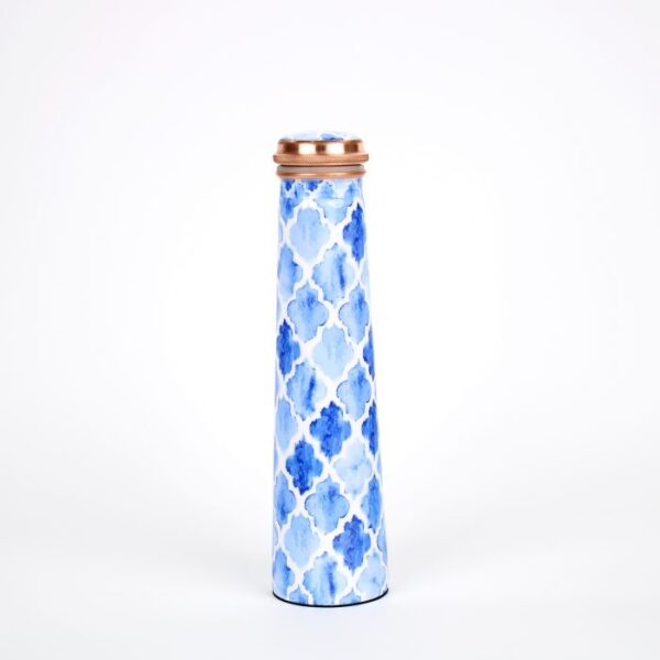 Pure copper water bottle: Limited Edition Quatre Blue enamel 850ML