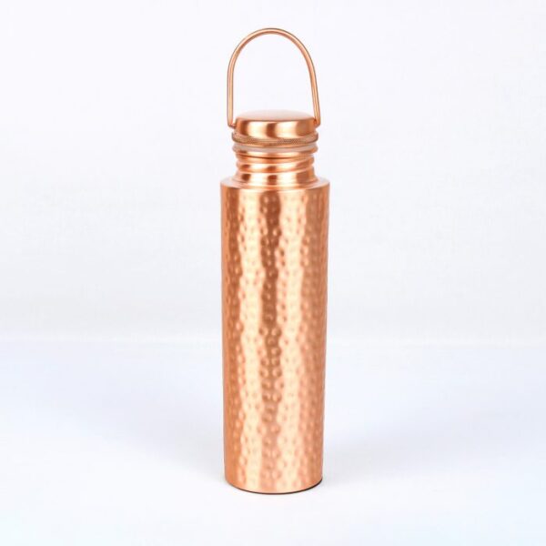 Pure copper water bottle: Hammered hook cap 1L